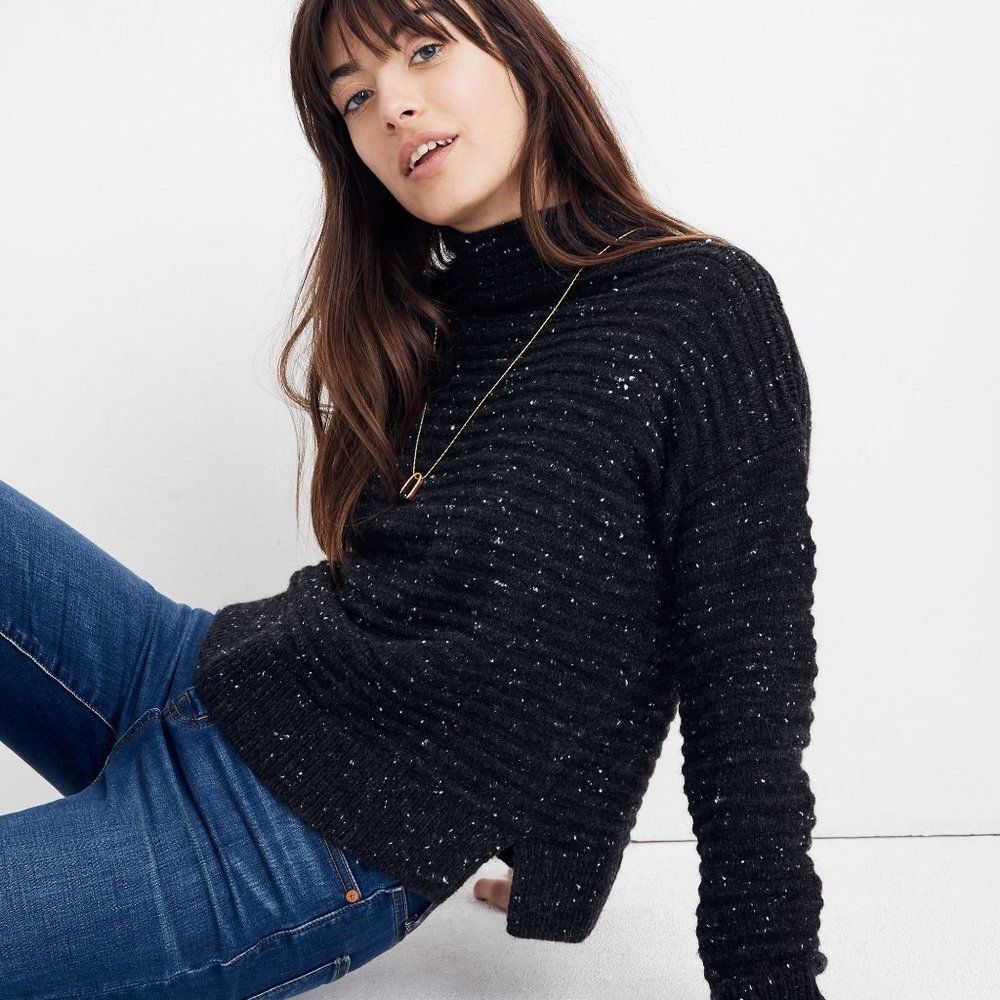 madewell donegal belmont mockneck sweater in coziest yarn size xxs